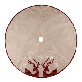 Plaid SHULU Christmas Tree Bottom Decoration Linen Tree Skirt