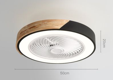 Rotating Air Guide Electric Hanging Fan Lamp (Option: Black circle-Us Standard 110V)