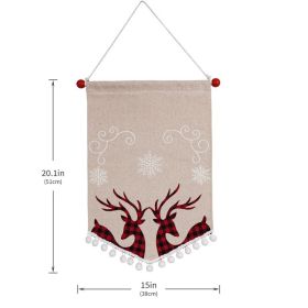 Christmas Fashion Minimalist Ornament Wall Flag (Option: Christmas Elk Flag)