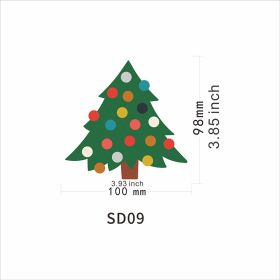 Santa Claus Magnetic Reflective Bulb Sticker (Option: SD09 Christmas Tree)