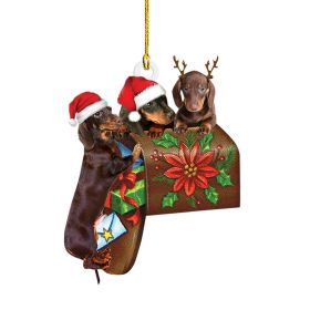 Christmas Sausage Dog Decorations Home (Option: 5 Style)