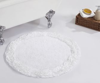 Shaggy Border Collection (Color: WhiteWhite, size: 30" Round)