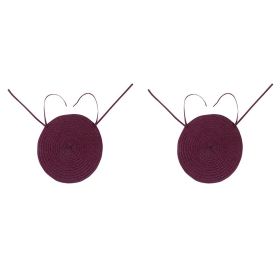 Country Chair-Pad Collection (Color: Burgundy SolidBurgundy Solid, size: 2 Piece Set (15" x 15" | 15" x 15"))
