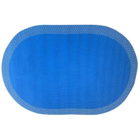 Indoor Outdoor Collection (Color: BlueBlue, size: 64" x 100" Oval)