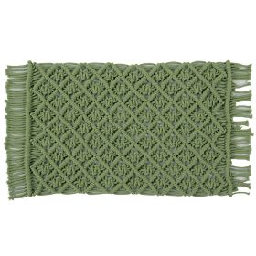 Macrame Solid Collection (Color: SageSage, size: 12" x 18" Set of 4)
