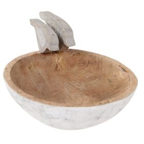Grove Collection (Color: NaturalNatural, size: Bowl with 2 Birds)
