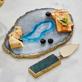 Agate Collection (Color: Blue Dyed QuartzBlue Dyed Quartz, size: 11" x 7")