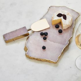 Agate Collection (Color: Rose QuartzRose Quartz, size: 11" x 7")