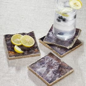 Agate Collection (Color: AmethystAmethyst, size: 4" x 4" (Set of 4))