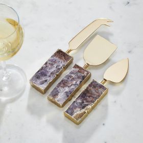 Agate Collection (Color: AmethystAmethyst, size: Fork - 8.25" | Knife - 7.1" | Spade - 7")