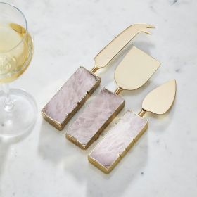 Agate Collection (Color: Rose QuartzRose Quartz, size: Fork - 8.25" | Knife - 7.1" | Spade - 7")