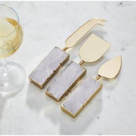 Agate Collection (Color: White QuartzWhite Quartz, size: Fork - 8.25" | Knife - 7.1" | Spade - 7")