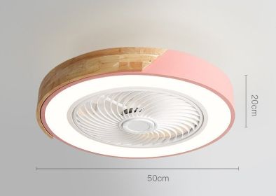 Rotating Air Guide Electric Hanging Fan Lamp (Option: Powder round-220V 2.4G infinity APP)